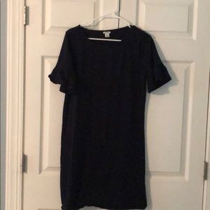 J Crew Ruffle Sleeve dress in navy blue